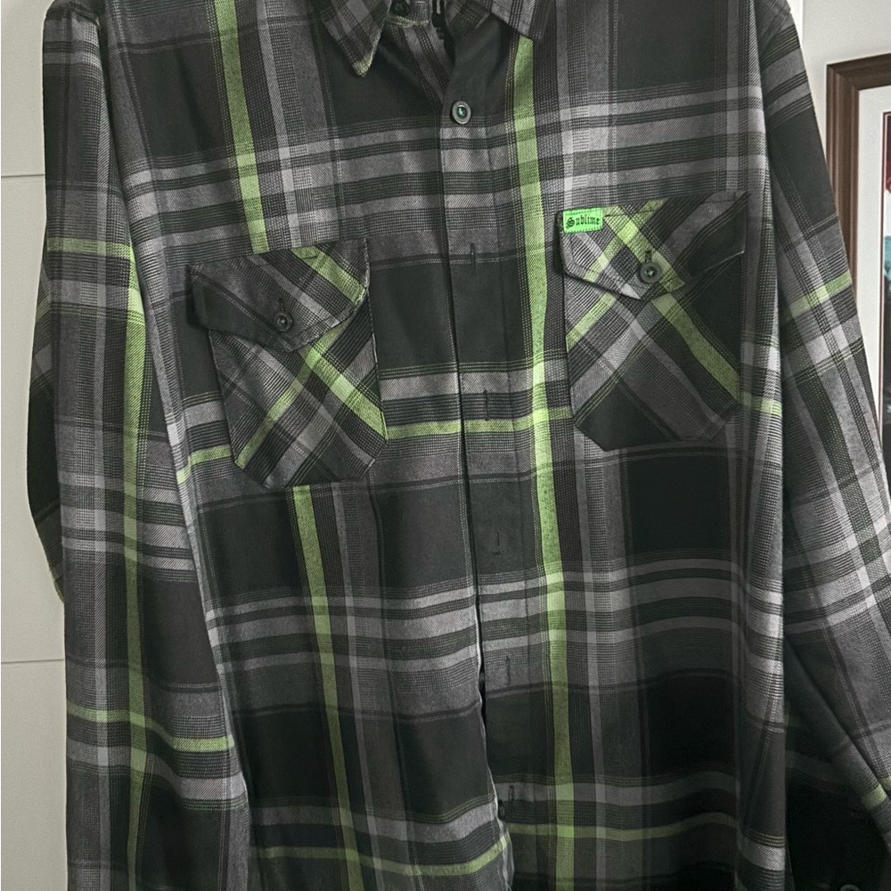 Dixxon Black and Green Plaid Casual Shirt sublime